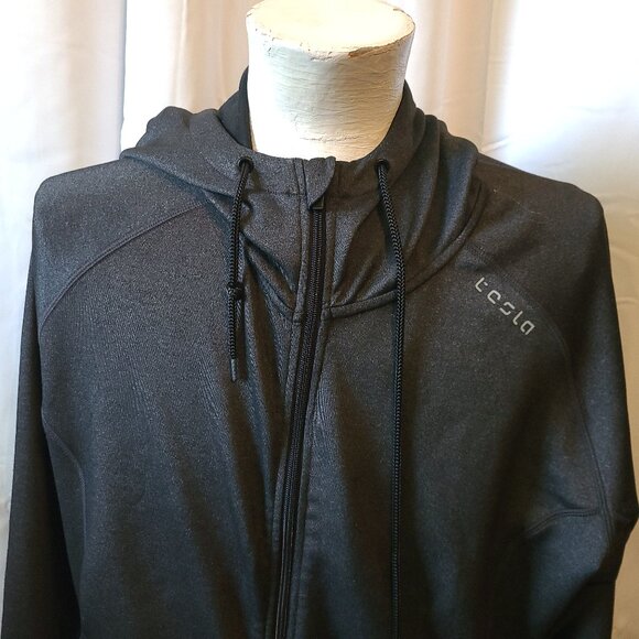 Men's Tesla full zip Hoodie XL - Charcoal gray - 2 - Polyurethane blend - Picture 2 of 10